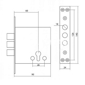 Корпус замка 2514Ц-3р (верхний К 21 3)  Master-Lock #235202